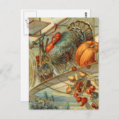 Carte Postale Récolte de la Turquie et du biplane (Devant / Derrière)