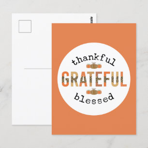 Carte Postale Reconnaissant Grâcié Bénie Mignon Automne Action d