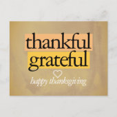 Carte Postale reconnaissant : joyeux thanksgiving (Devant)