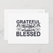 Carte Postale Reconnaissant Merci Bénédictions (Devant / Derrière)