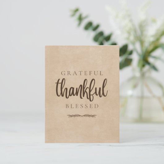 Carte Postale Reconnaissant Merci Bénis Brun (Debout devant)