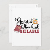 Carte Postale Reconnaissant, Merci, Facturable - Action de grâce (Devant / Derrière)