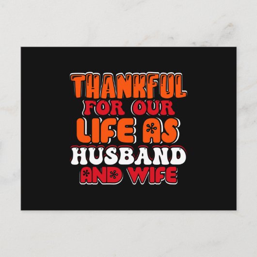 Carte Postale Reconnaissants Pour Notre Vie En Tant Que Mari Et (Devant)