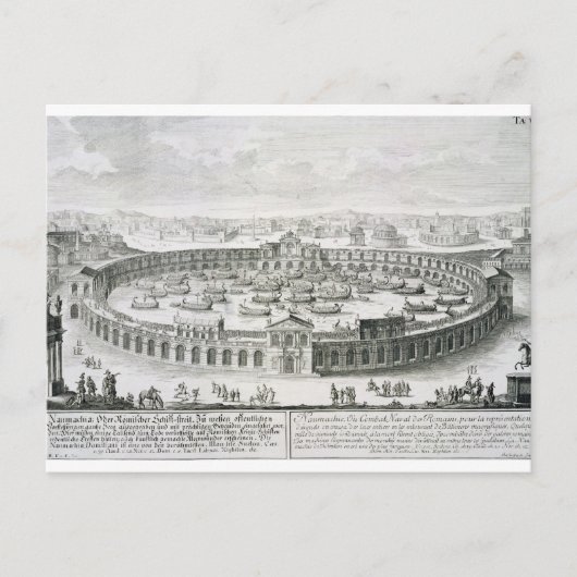 Carte Postale Reconstruction d'une bataille navale romaine, depu (Devant)