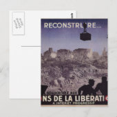 Carte Postale Reconstruire (1945)_Affiche de propagande (Devant / Derrière)