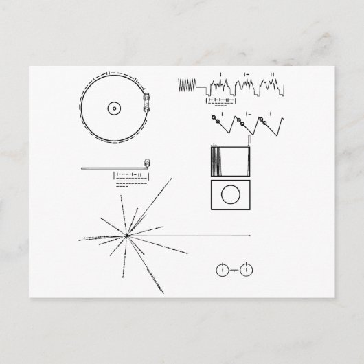 Carte Postale Record d'or NASA Voyager (Devant)