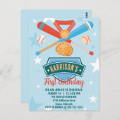 Carte Postale Recrue de l'année Baseball 1er anniversaire (Devant / Derrière)