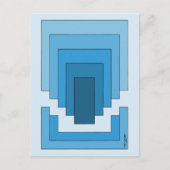 Carte Postale Rectangle Abstrait en bleu (Devant)