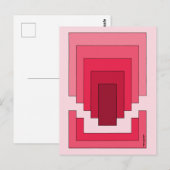 Carte Postale Rectangle Abstrait en rouge (Devant / Derrière)