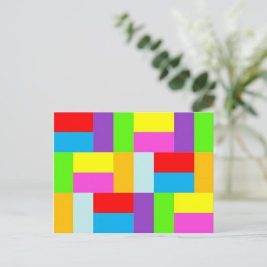 Carte Postale Rectangles colorées (Debout devant)