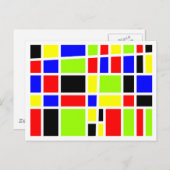 Carte Postale Rectangles colorées (Devant / Derrière)