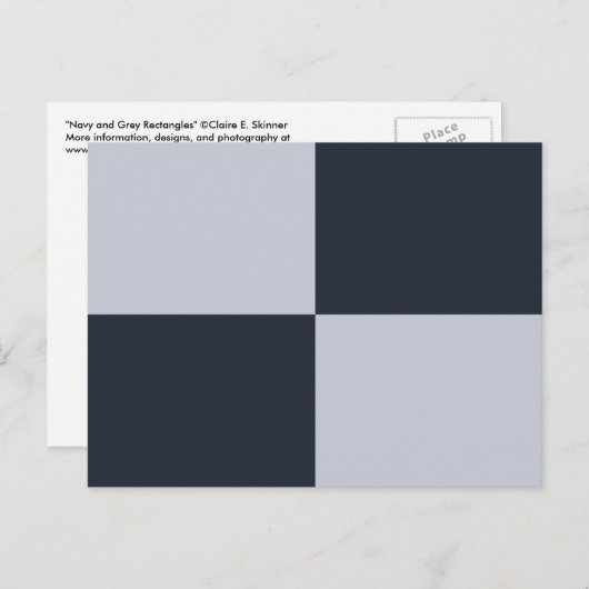 Carte Postale Rectangles marine et gris (Devant / Derrière)