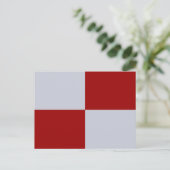 Carte Postale Rectangles rouge et gris (Debout devant)