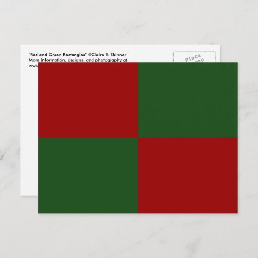Carte Postale Rectangles rouge et vert (Devant / Derrière)