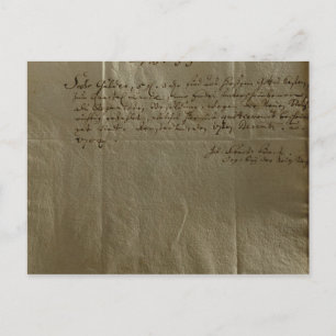 Carte Postale Reçu de rémunération, 17 décembre 1704