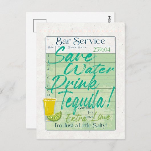 Carte Postale Reçu de vérification de l'invité Économisez de l'e (Devant / Derrière)