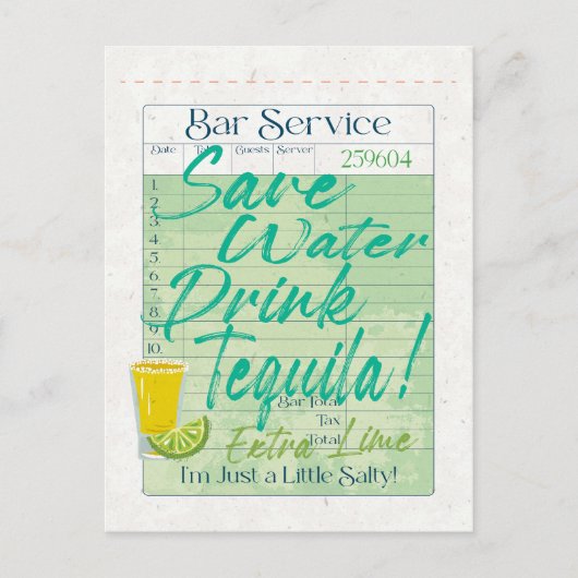 Carte Postale Reçu de vérification de l'invité Économisez de l'e (Devant)