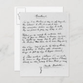 Carte Postale Recueillement', signé sonnet, 1861 (Devant / Derrière)