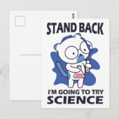 Carte Postale Reculez - Adorable Chat Scientifique en Expériment (Devant / Derrière)