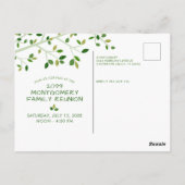Carte Postale Récupération familiale moderne Arbre vert Invitati (Dos)