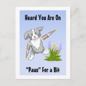 Carte Postale Récupération rapide Collie sur Crutches (Devant)