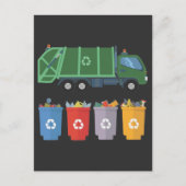 Carte Postale Recyclage des ordures pour camions à ordures pour  (Devant)