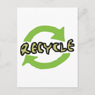 Carte Postale Recyclage vert