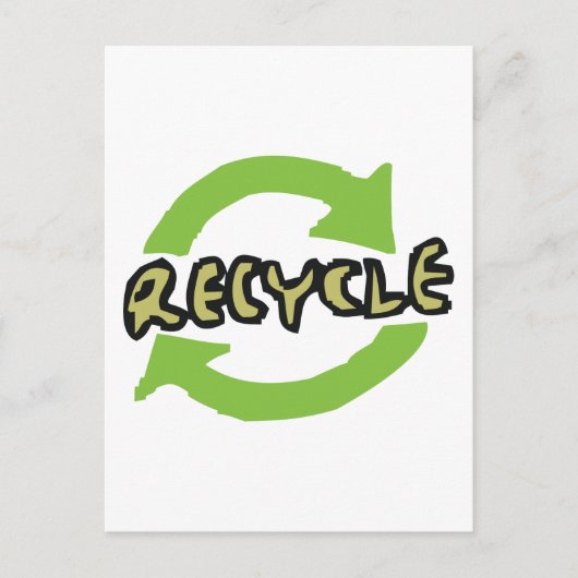 Carte Postale Recyclage vert (Devant)