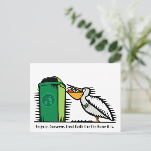 Carte postale : "Recycle, Conserve" (Debout devant)