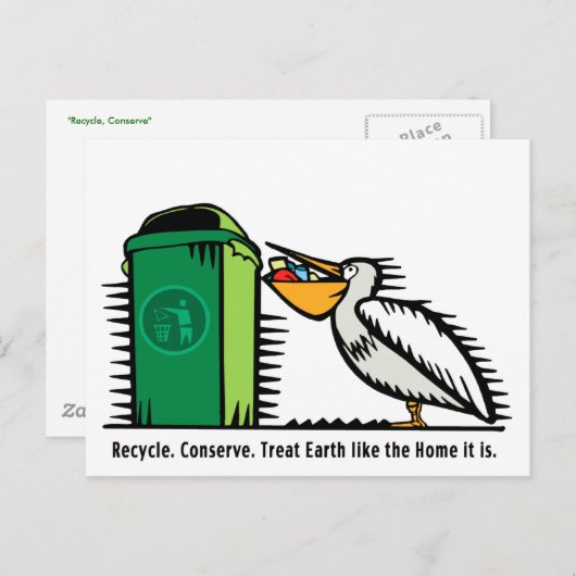 Carte postale : "Recycle, Conserve" (Devant / Derrière)