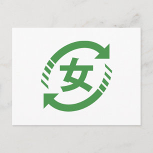 Carte Postale Recycler les filles japonaises Kanji Nihongo Sig