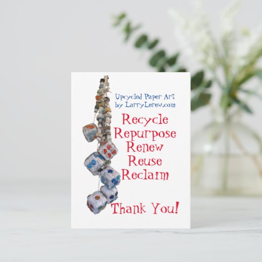 Carte Postale Recycler, Réparer, Renouveler, Réutiliser, Récupér (Debout devant)