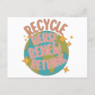 Carte Postale Recycler réutiliser Renouveler repenser