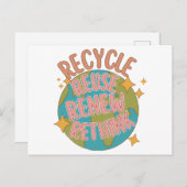 Carte Postale Recycler réutiliser Renouveler repenser (Devant / Derrière)