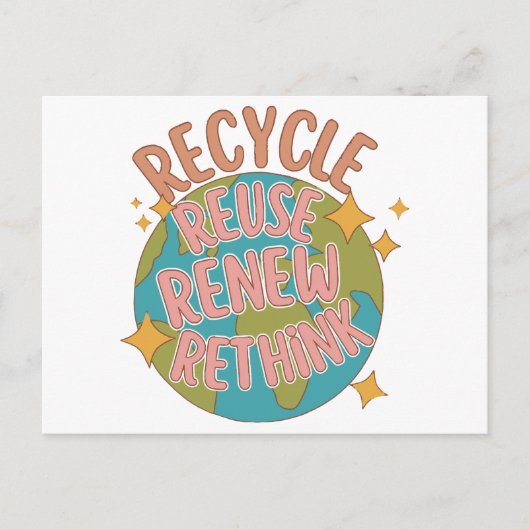 Carte Postale Recycler réutiliser Renouveler repenser (Devant)
