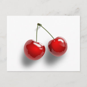 Carte Postale red-31484 red two food fruit cartoon cherries
