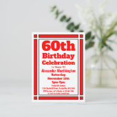 Carte postale Red 60th Birthday Invitation (Debout devant)