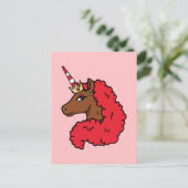 Carte Postale Red Afro Unicorn (Debout devant)