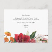Carte Postale Red Amaryllis Floral Be My Matron of Honor (Dos)