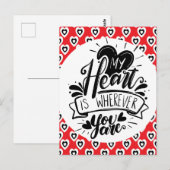 Carte Postale Red and Black Hearts Quote Valentines Day (Devant / Derrière)