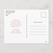 Carte postale Red and Gold Christmas Bow (Dos)