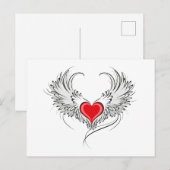 Carte Postale Red Angel Coeur avec ailes (Devant / Derrière)