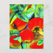 Carte Postale Red Apples aquarelle art original (Devant)