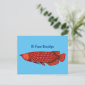 Carte Postale Red Arowana fish cartoon (Debout devant)