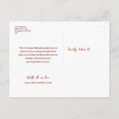 Carte Postale Red Baby’s First Christmas Custom Photo Birth (Dos)