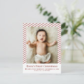 Carte Postale Red Baby’s First Christmas Custom Photo Birth (Debout devant)
