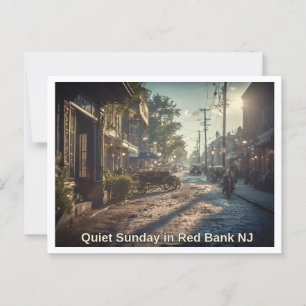 Carte Postale Red Bank NJ calme dimanche scène 1920