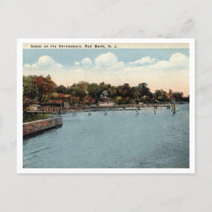 Carte Postale Red Bank NJ Scene sur le Vintage de Shrewsbury 192