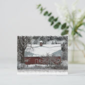 Carte postale Red Barn Christmas (Debout devant)