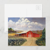 Carte Postale Red Barn West Virginia Farm Fine Art Peinture (Devant / Derrière)